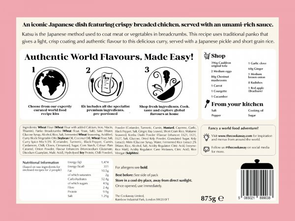 Meal Kit for Authentic Tofu Katsu Curry (Long-Shelf Life Ingredients)