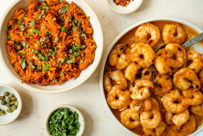Spanish Gambas & Orzo