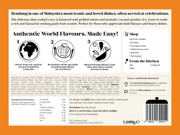 Meal Kit for Malaysian Jackfruit Rendang (Vegan) (Long-Shelf Life Ingredients)