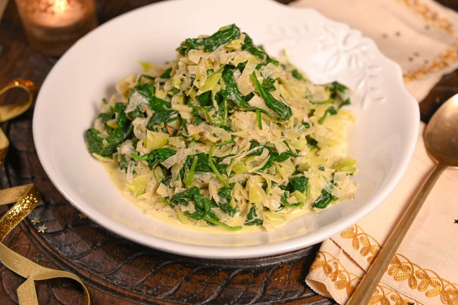 CREAMED LEEK & SPINACH